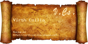 Virth Csilla névjegykártya